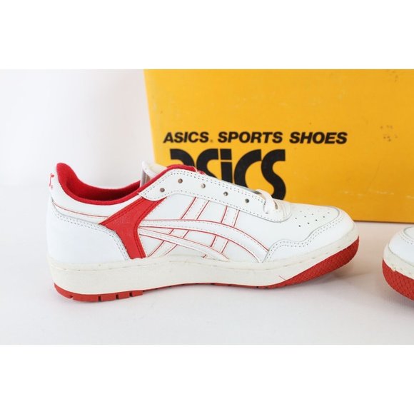 NOS Vintage 90s Asics Mens Size 6 Spell Out Outrage Lo Sneakers Shoes White Red main image 7